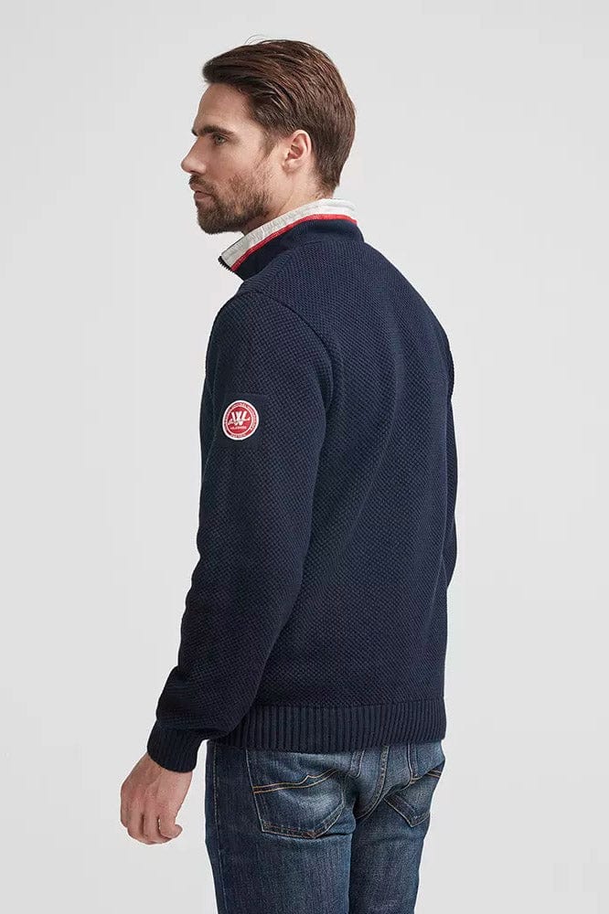 Holebrook Classic Windproof Quarter Zip Jumper - Navy