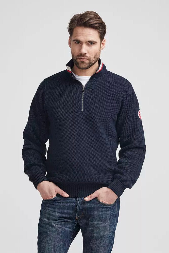 Holebrook Classic Windproof Quarter Zip Jumper - Navy