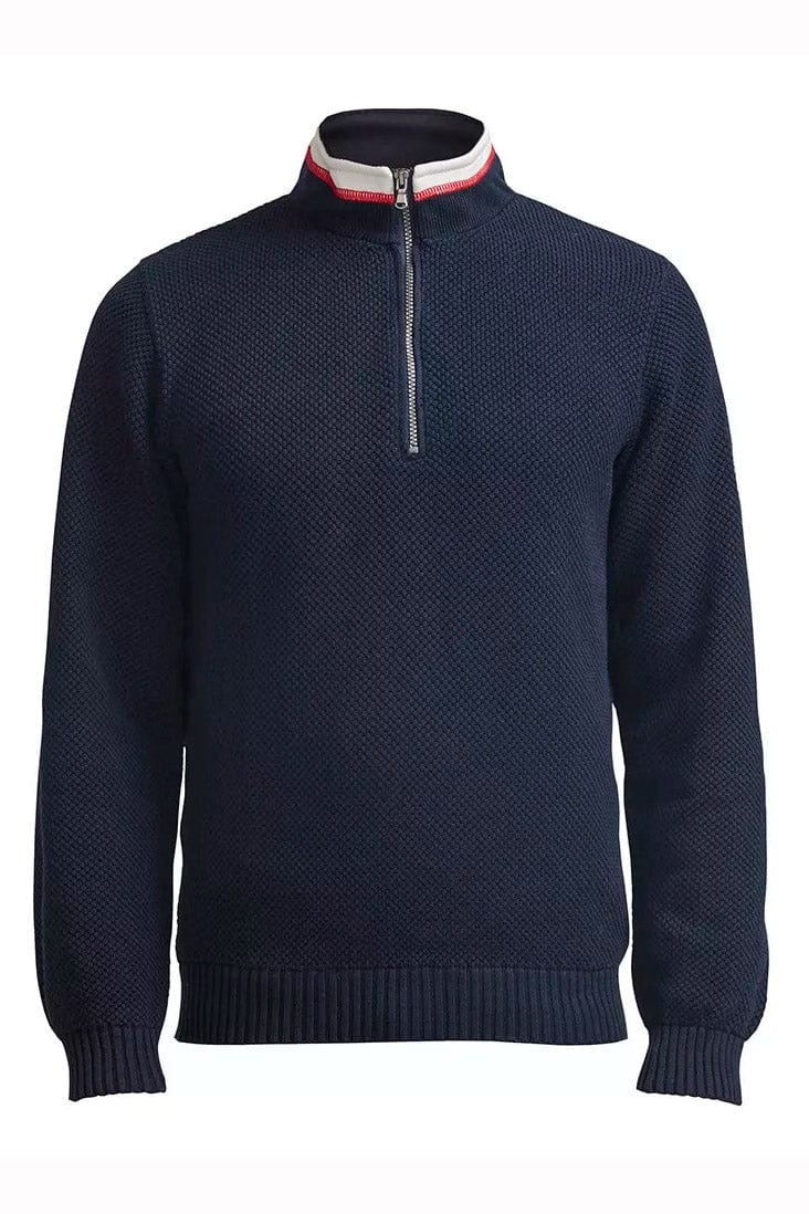 Holebrook Classic Windproof Quarter Zip Jumper - Navy