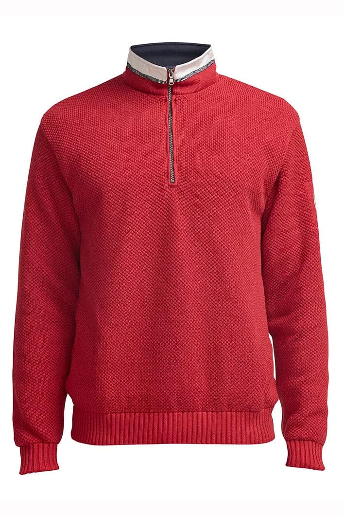 Holebrook Classic Windproof Quarter Zip Jumper - Red