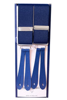 Hunt & Holditch Plain 35mm Leather End Braces - Blue 1916_BLUE_OS