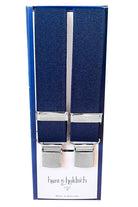 Hunt & Holditch Plain 35mm Wide Clip Braces - Navy