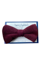 Hunt & Holditch Velvet Self Tied Bow Tie - Burgundy VEL_BURGUNDY_OS