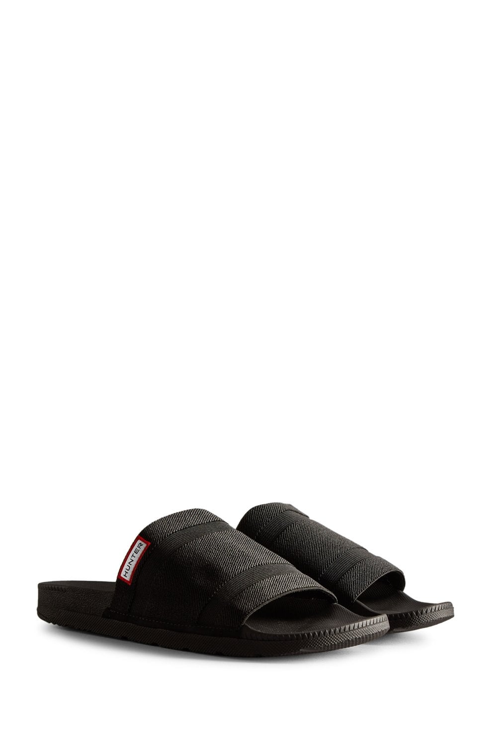 Hunter Womens Elastic Slide - Black