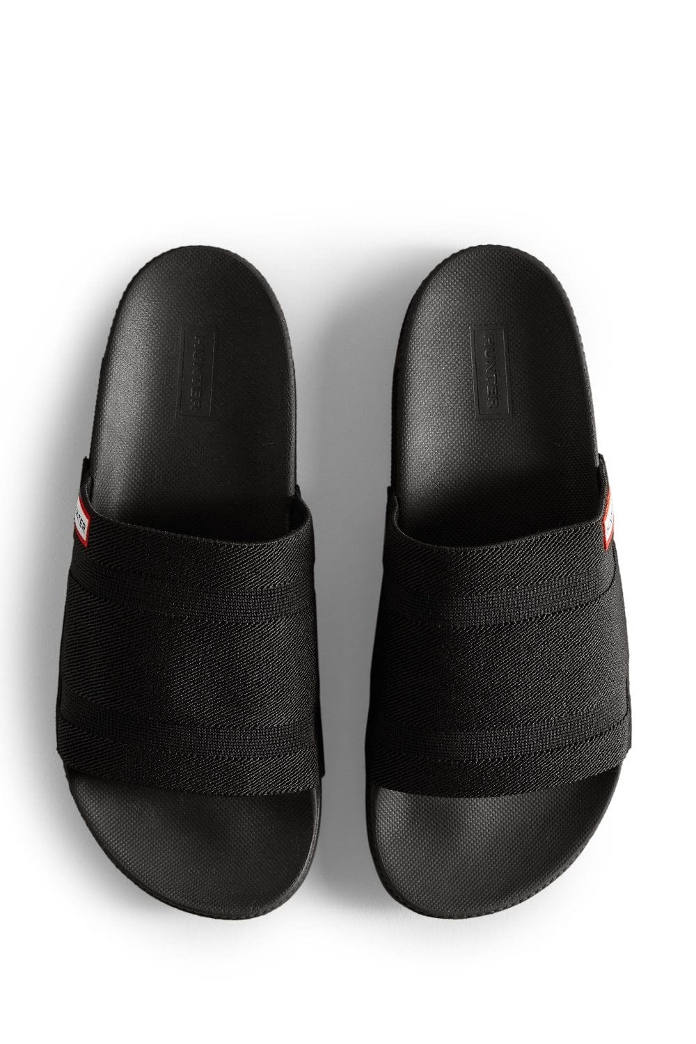 Hunter Womens Elastic Slide - Black