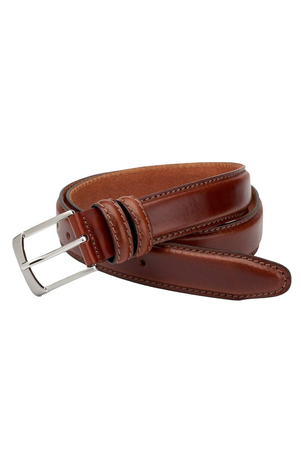 Ibex 40mm Stitched Edge Full Grain Leather Belt - Brown