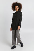 Ichi Main Long Line Woven Shirt - Black