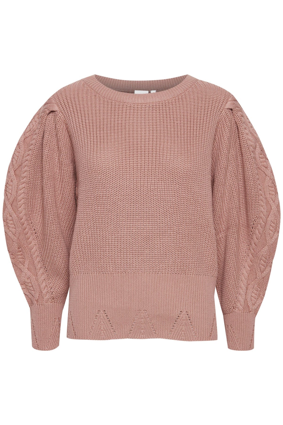 Ichi Malli Balloon Sleeve Knit Jumper - Ash Rose