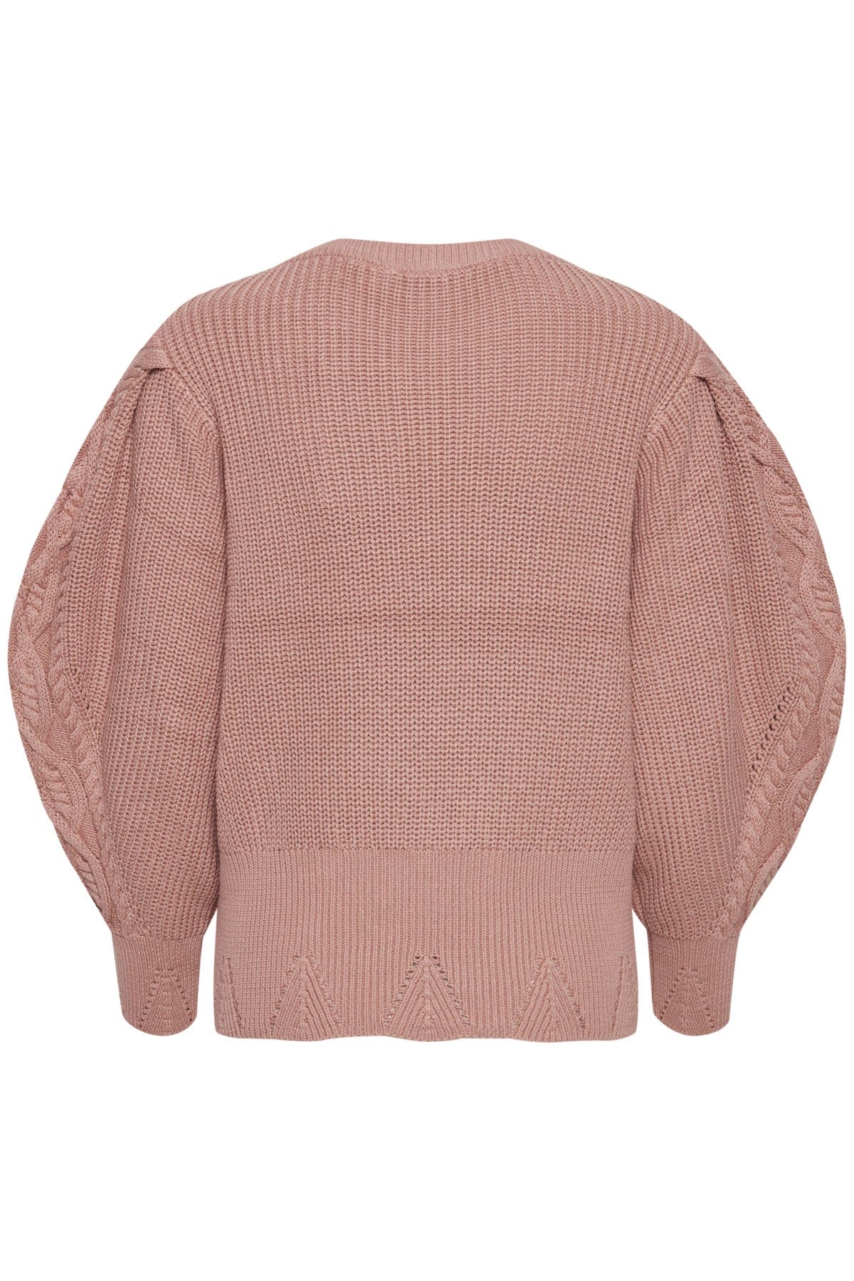 Ichi Malli Balloon Sleeve Knit Jumper - Ash Rose