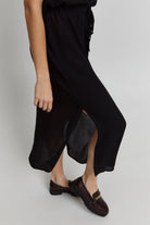 Ichi Marrakech Plain Midi Dress - Black