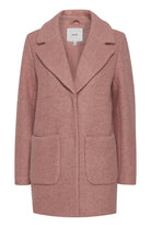 Ichi Stipa Wool Knit Coat - Ash Rose