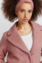 Ichi Stipa Wool Knit Coat - Ash Rose