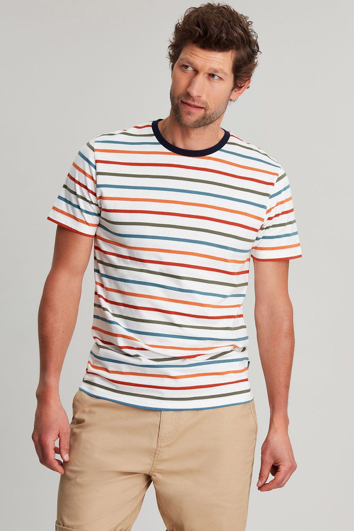 Joules Boathouse Stripe T-Shirt - Cream Multi Stripe