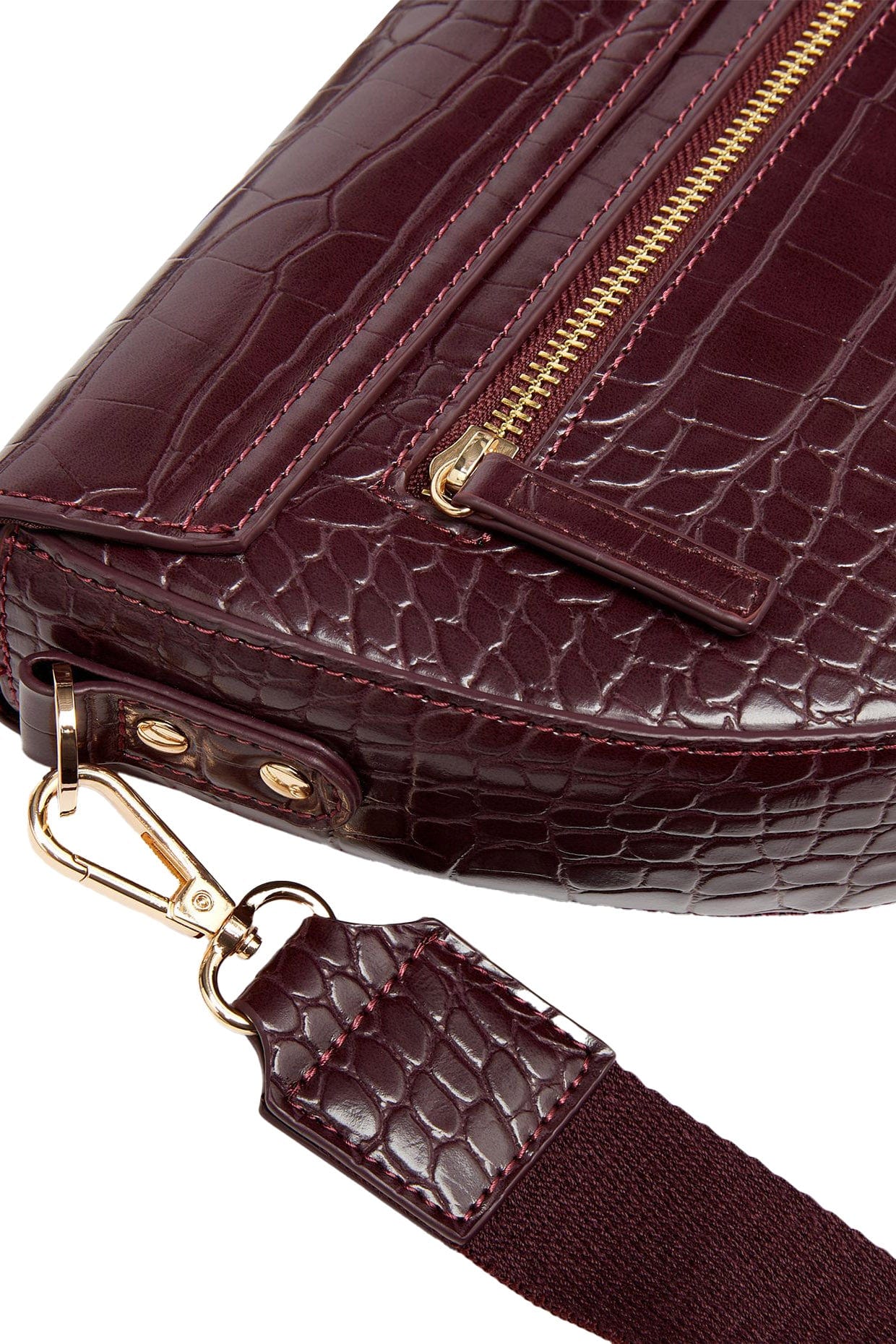 Joules Clara Half Moon PU Bag - Oxblood 222396_OXBLOOD_OS