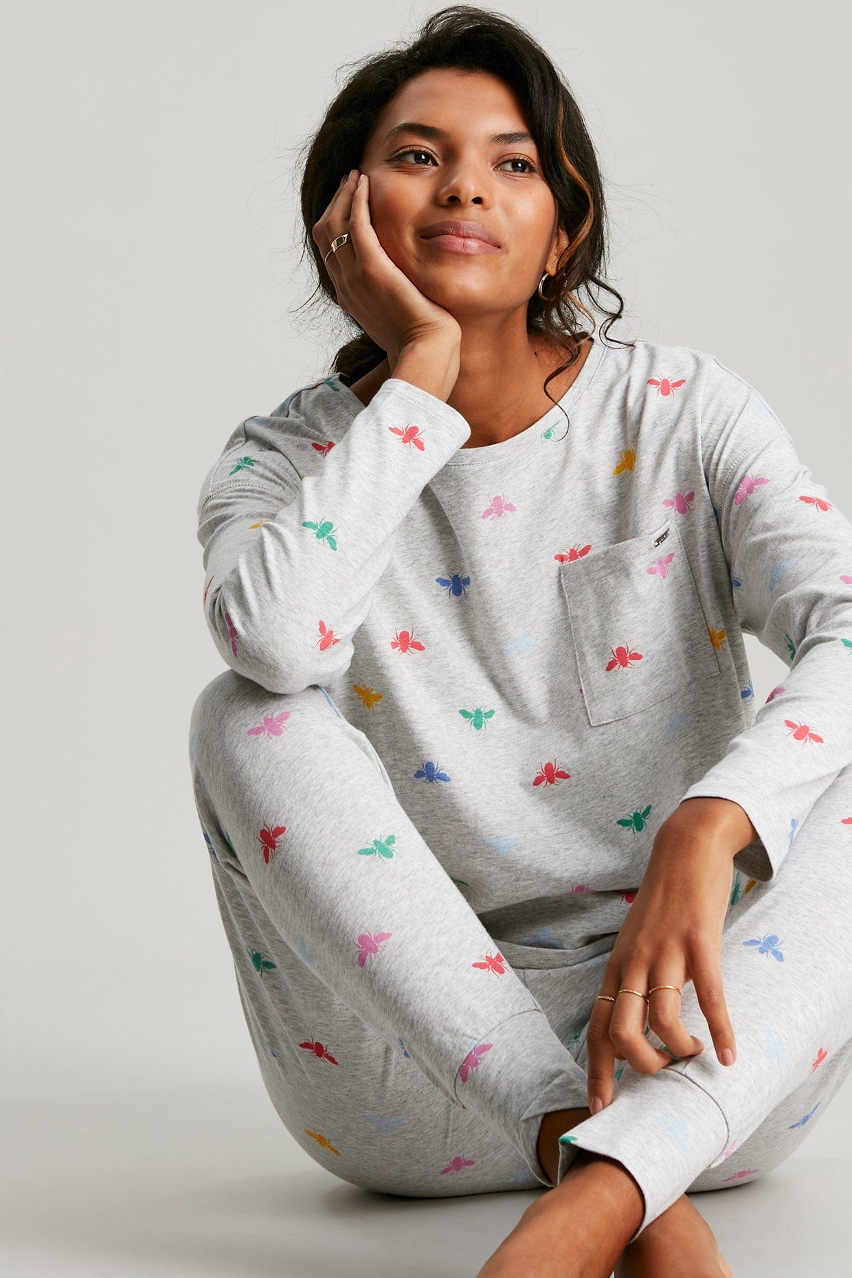 Joules Dreamley Womens Long Sleeve Jersey Pyjama Set - Womens from