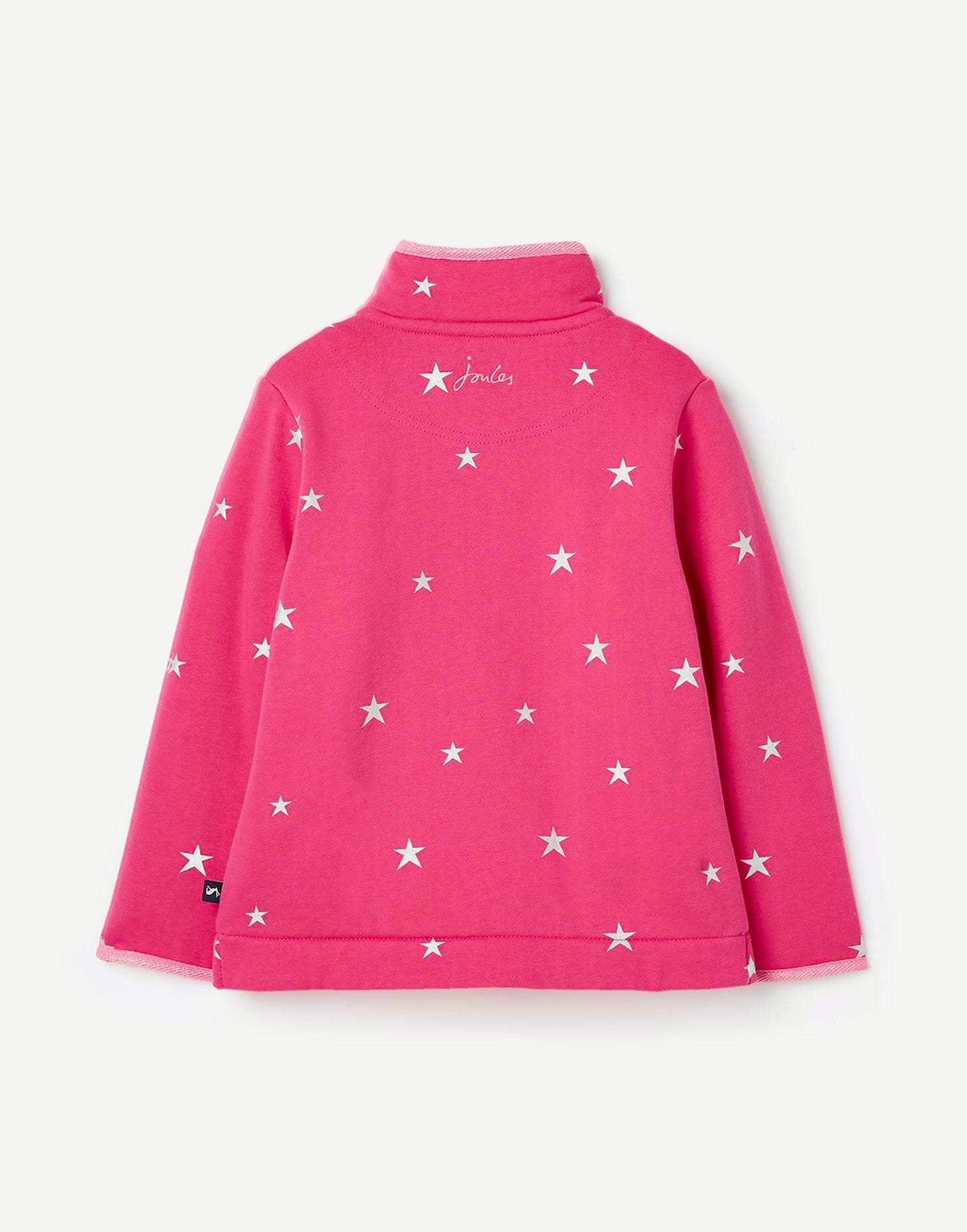 Joules Fairdale Fleece Lined Sweatshirt - Pink Stars