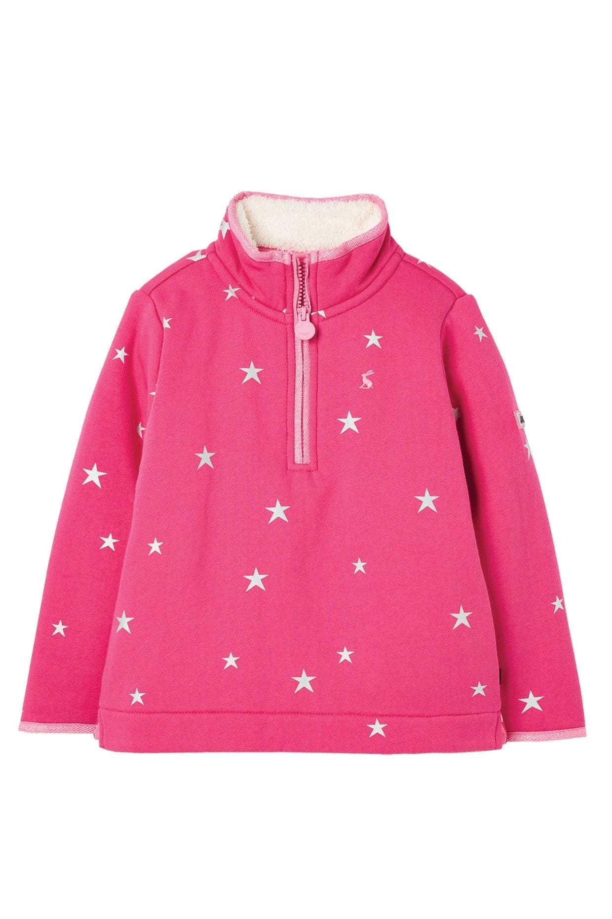 Joules Fairdale Fleece Lined Sweatshirt Pink Stars Potters of Buxton