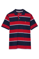 Joules Filbert Striped Polo Shirt - Navy Red Stripe