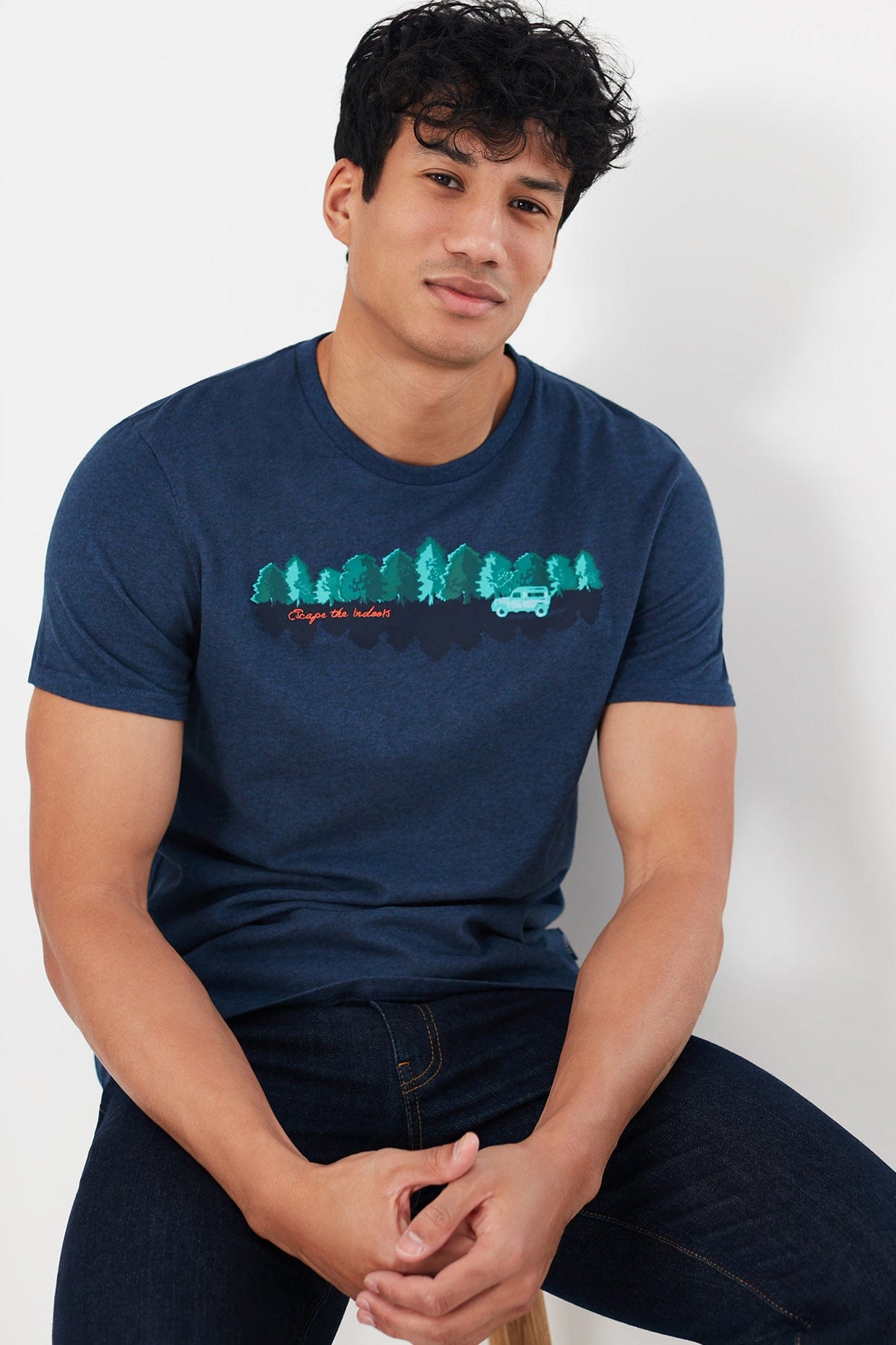 Joules Flynn Graphic T-Shirt - Navy Marl