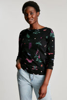 Joules Harbour Long Sleeve Jersey Top - Black Midnight Beasts