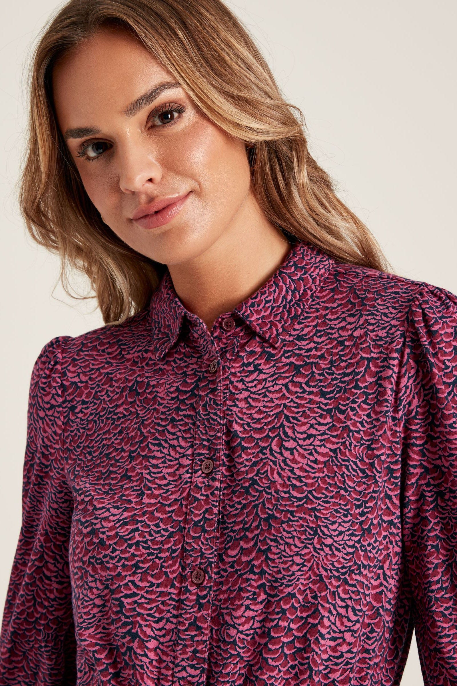 Joules Hazel Shirt Dress - Purple Feather