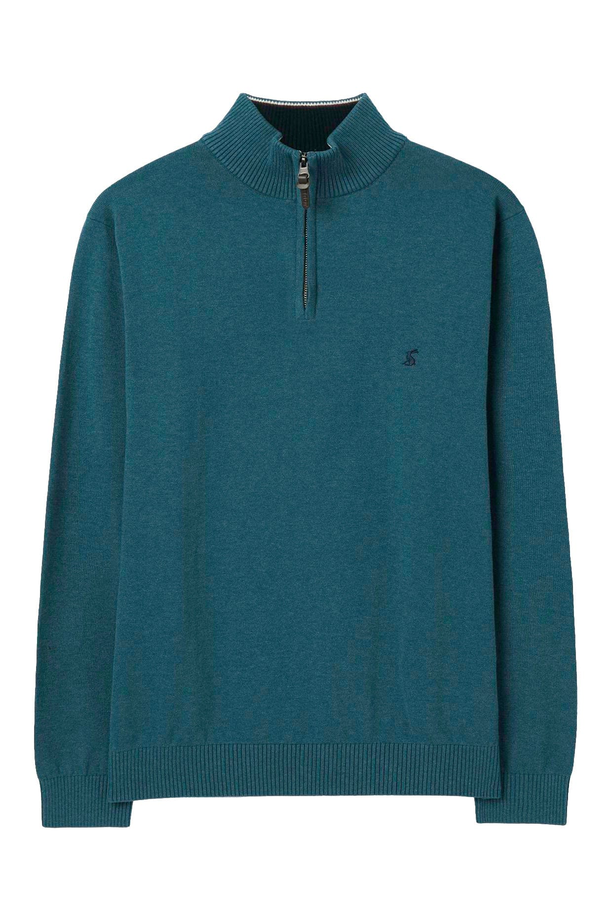 Joules Hillside Quarter Zip Funnel Neck Jumper - Blue Marl