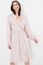 Joules Jonie Printed Jersey Dressing Gown - Pink Bees