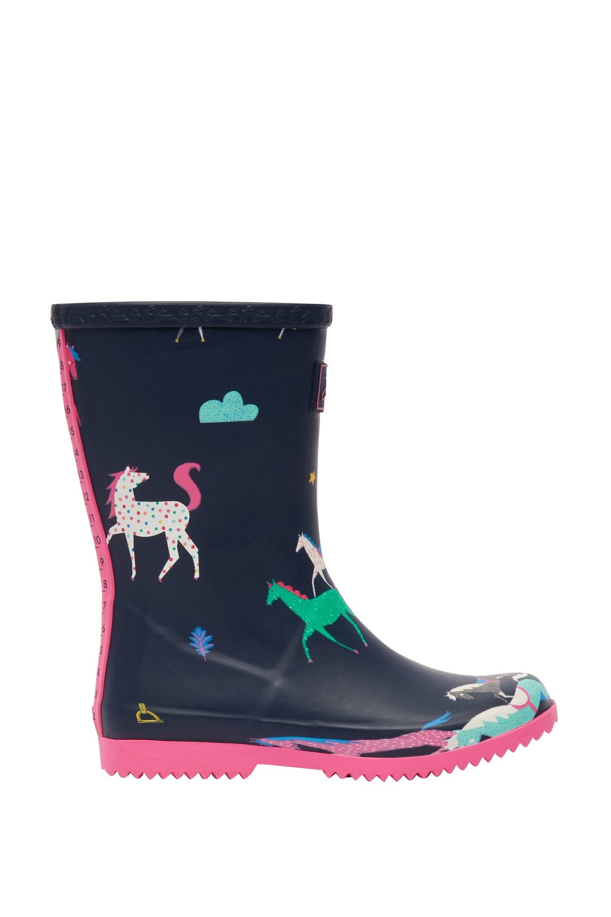 Joules Junior Roll Up Flexible Printed Welly - Navy Horses – Potters of ...