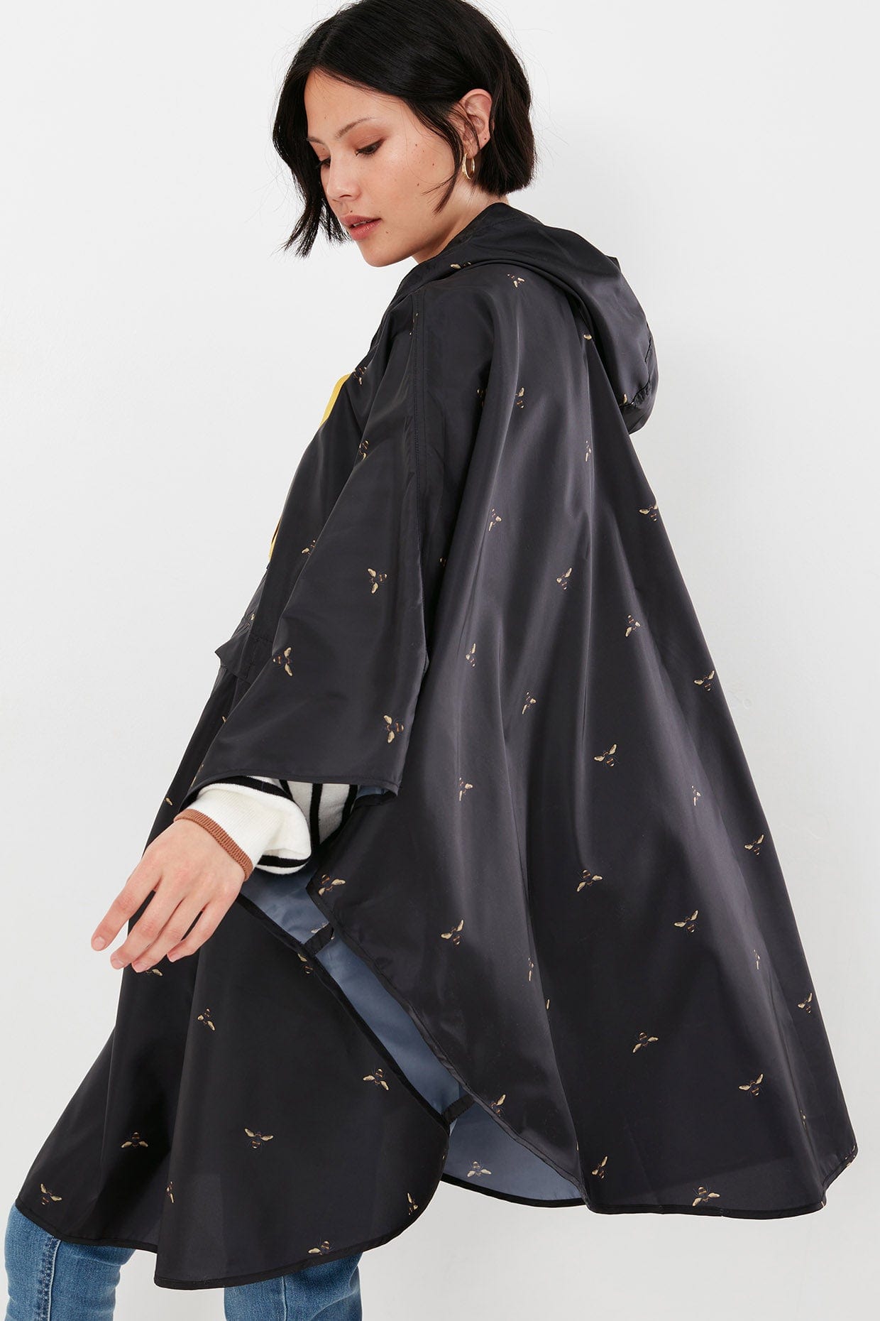 Joules Milport Rain Poncho - Black Bee 218556_BLACKBEE_OS