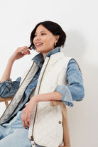 Joules Minx Quilted Gilet - Winter White