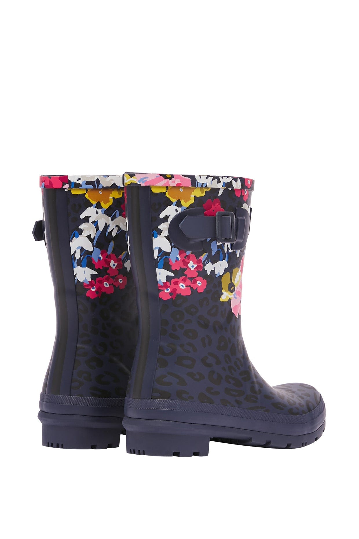 Joules Molly Mid Height Printed Wellies - Navy Leopard Floral