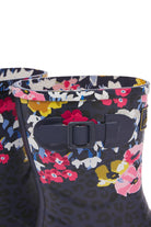 Joules Molly Mid Height Printed Wellies - Navy Leopard Floral