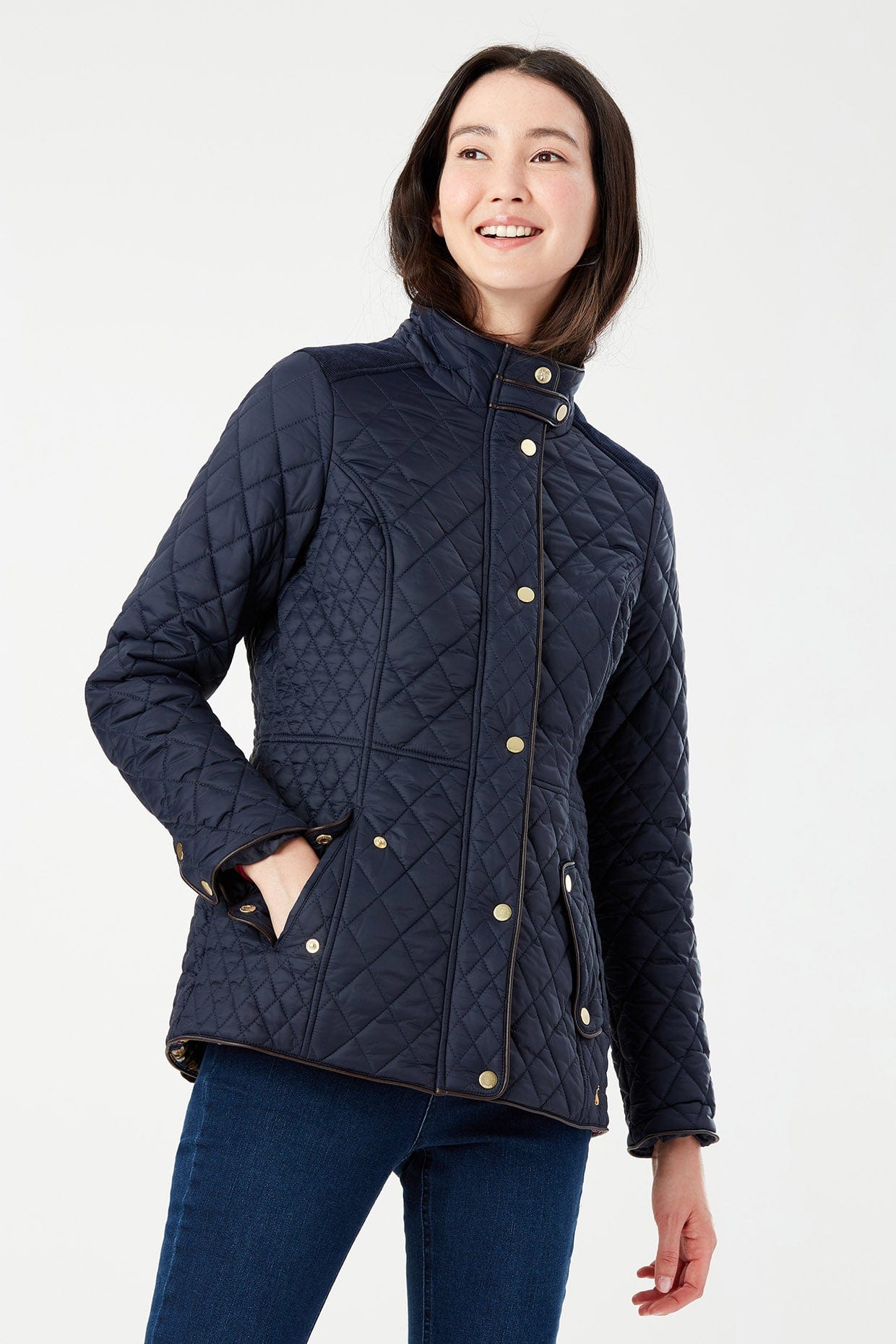 Joules Newdale Quilted Jacket Marine Navy Potters of Buxton