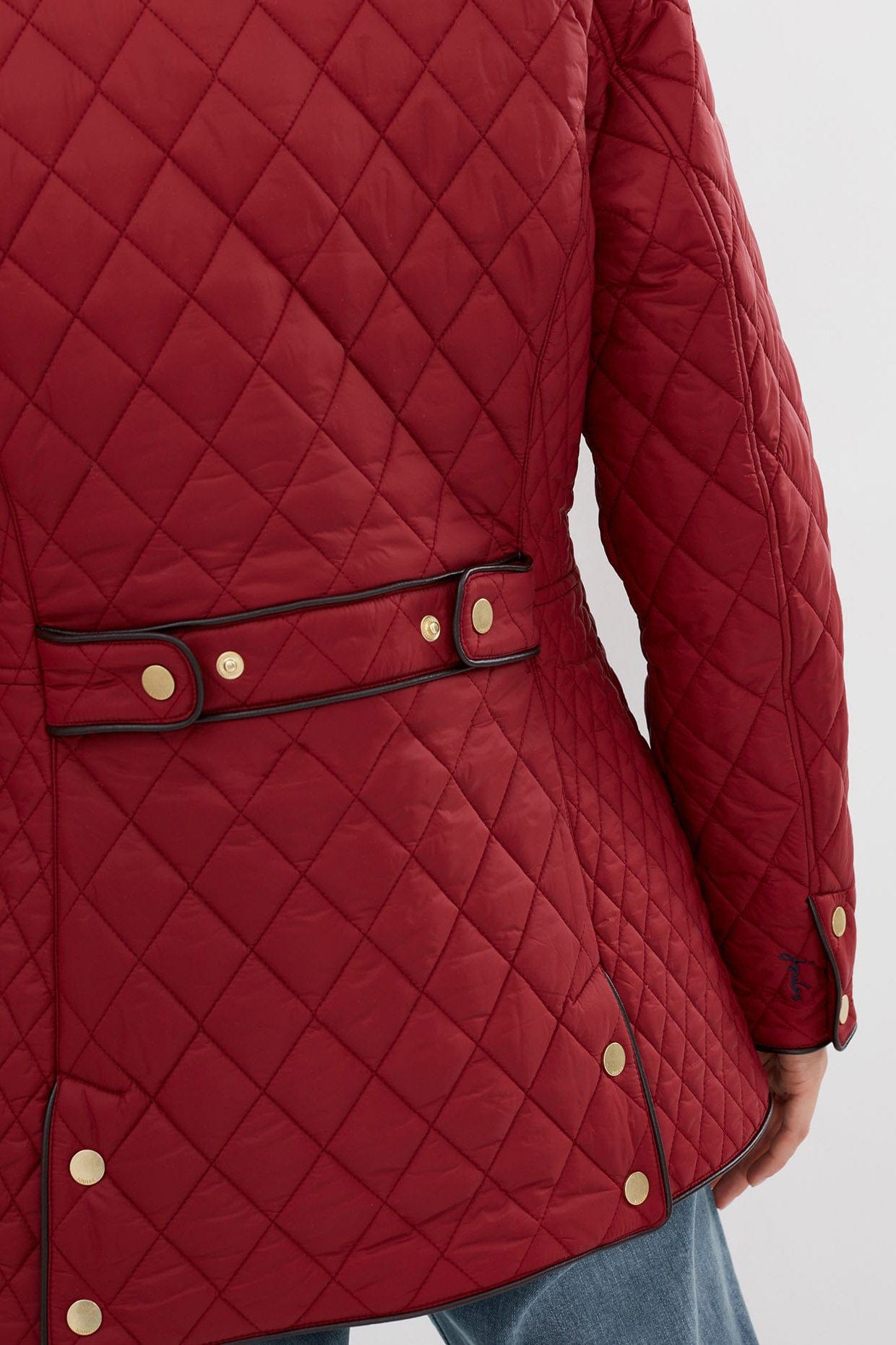 Joules red quilted jacket hotsell