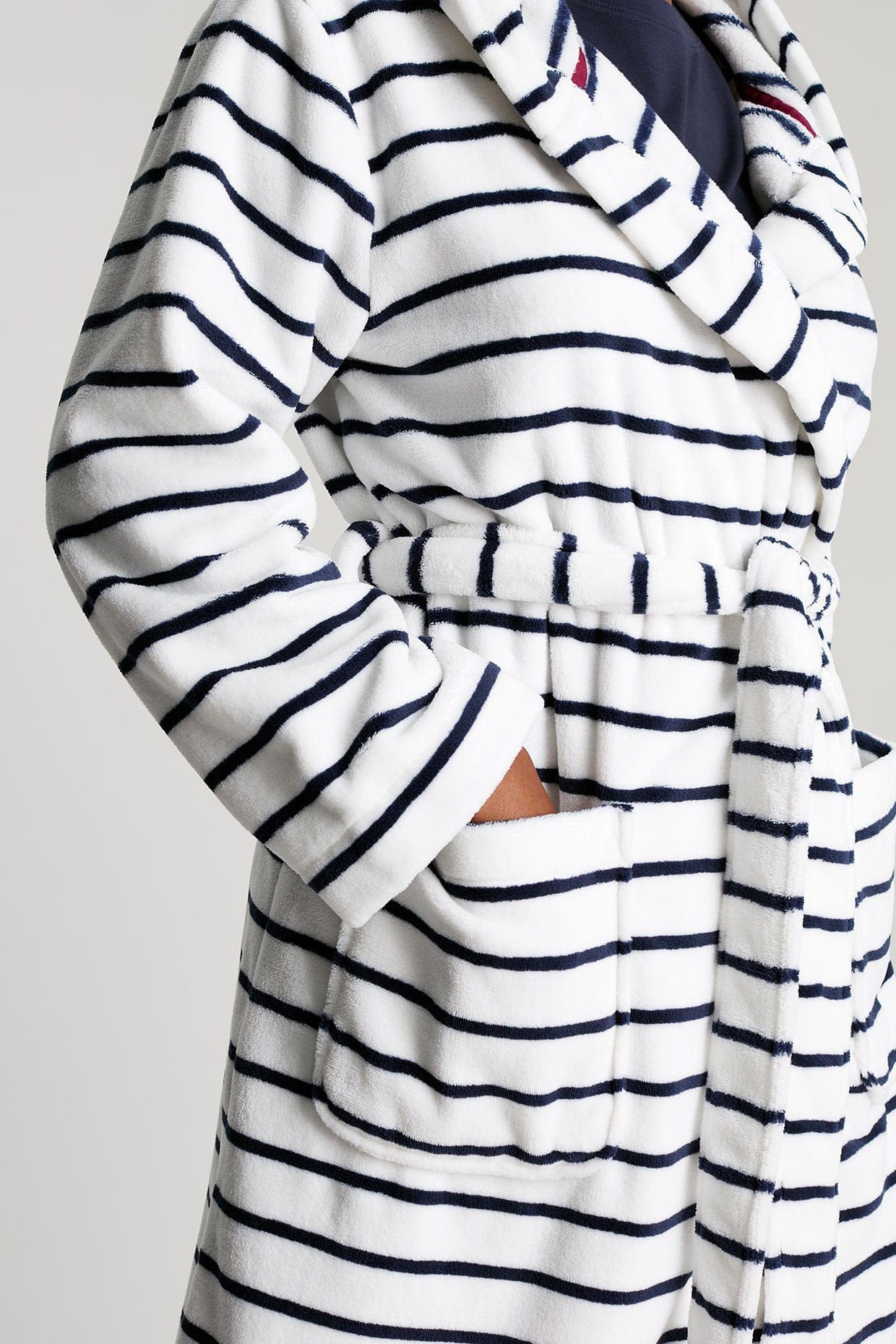 Joules Rita Dressing Gown - Navy Cream Stripe