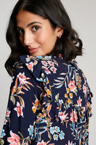 Joules Ruby Keyhole Frill Tiered Tunic - Navy Peak Floral