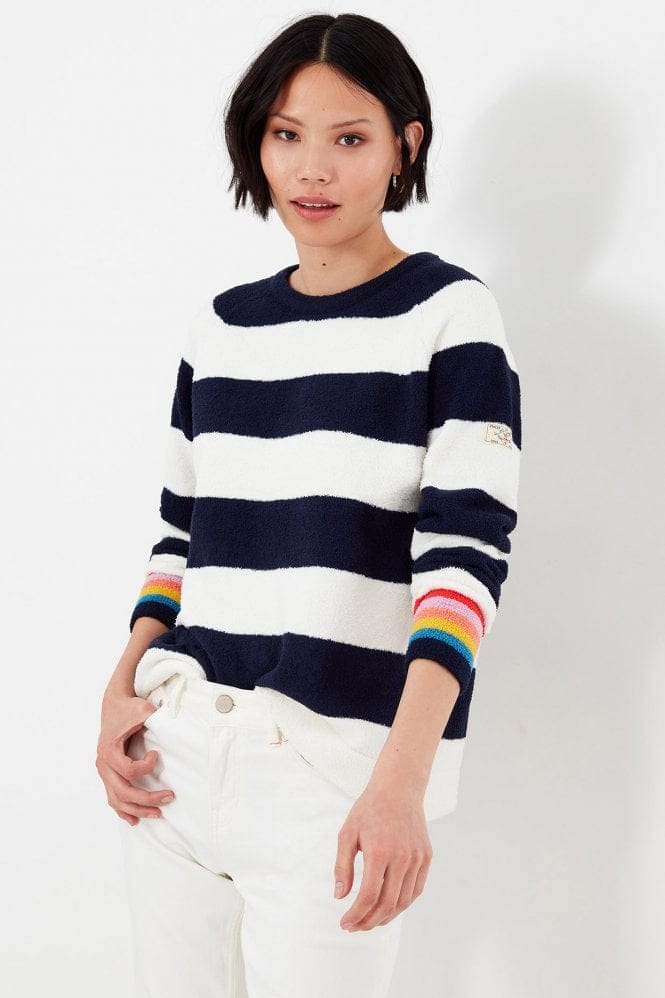 Joules Seaport Chenille Jumper - Cream Navy Stripe