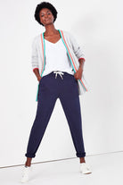 Joules Sinead Cuffed Jersey Joggers - French Navy