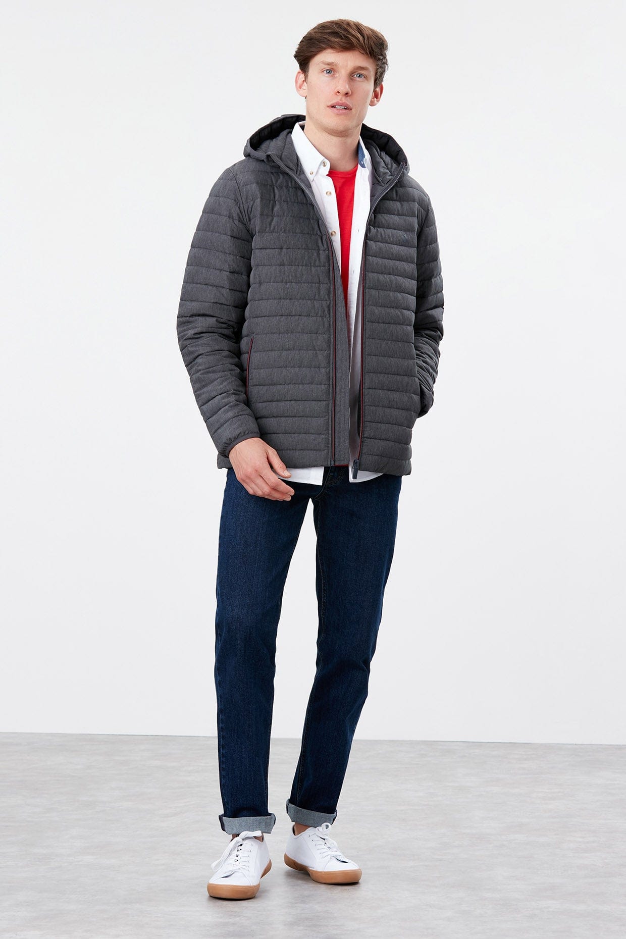 Joules Snug Showerproof Padded Jacket - Grey Marl