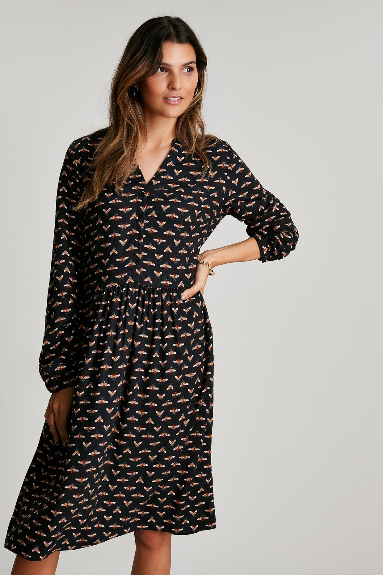 Joules Sophia Shirt Dress - Black Bee