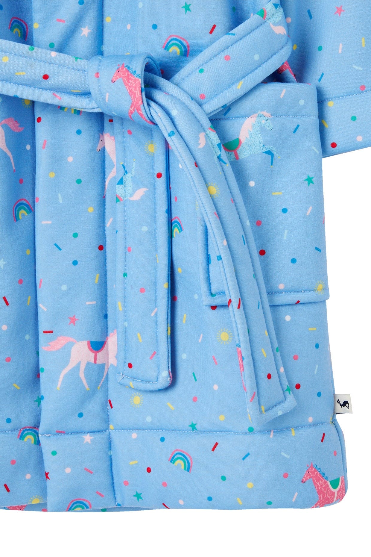 Joules Starlight Fleece Lined Dressing Gown - Blue Horse