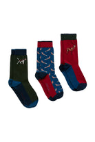 Joules Striking 3 Pack Cotton Socks - Game Animal 217743_GAMEANI_7-12