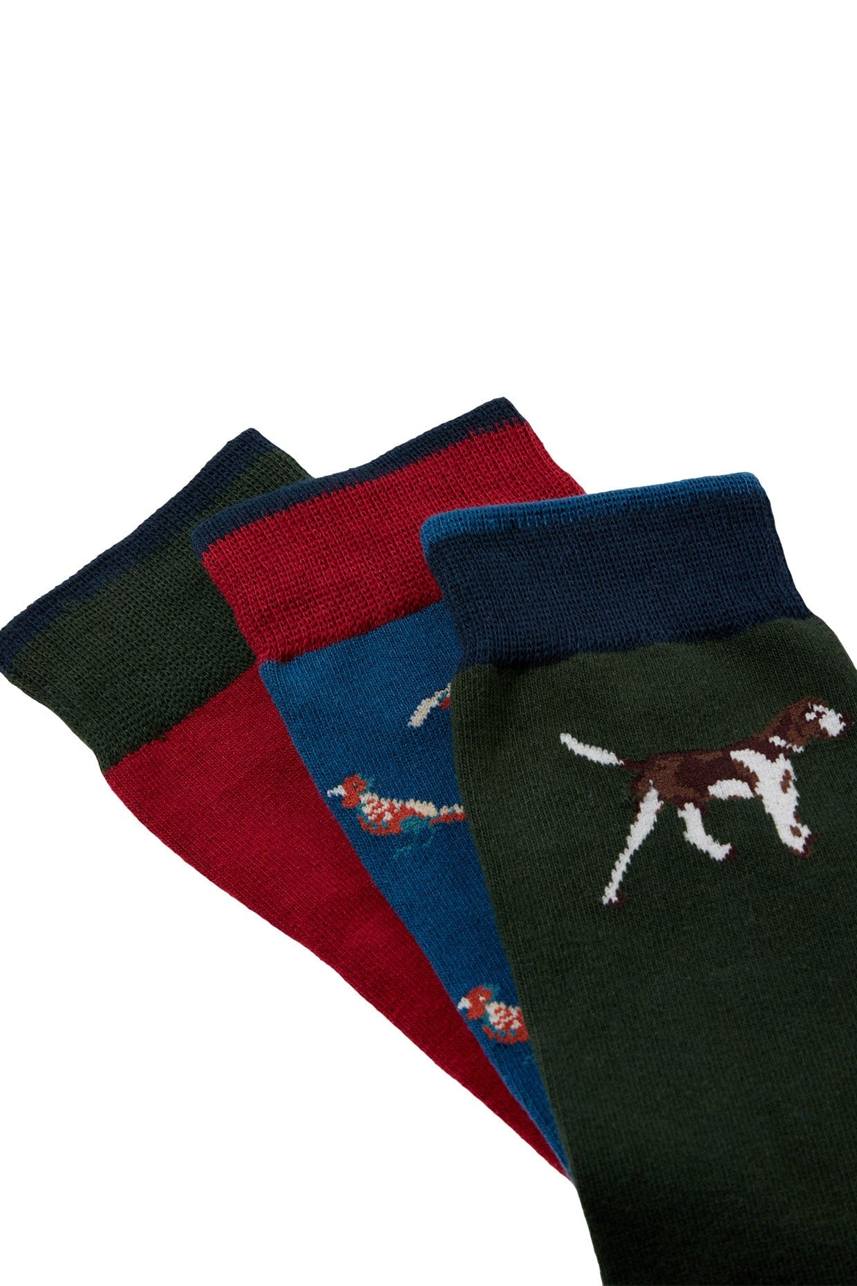 Joules Striking 3 Pack Cotton Socks - Game Animal 217743_GAMEANI_7-12