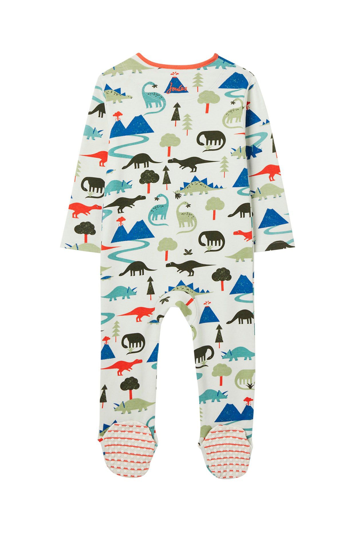 Joules Zippy Organic Cotton Printed Babygrow - Dino