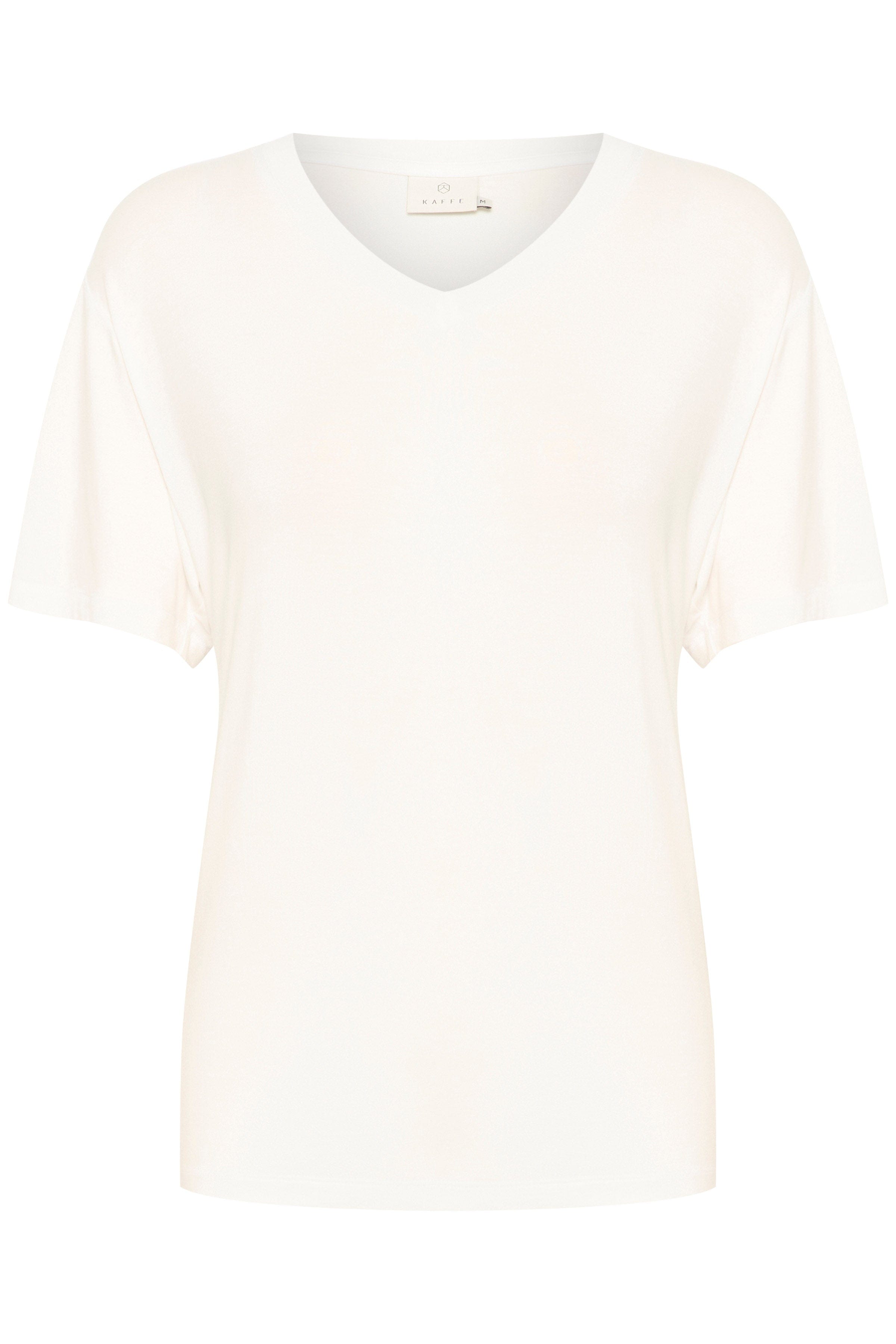 Kaffe Frida V-Neck T-Shirt - Chalk