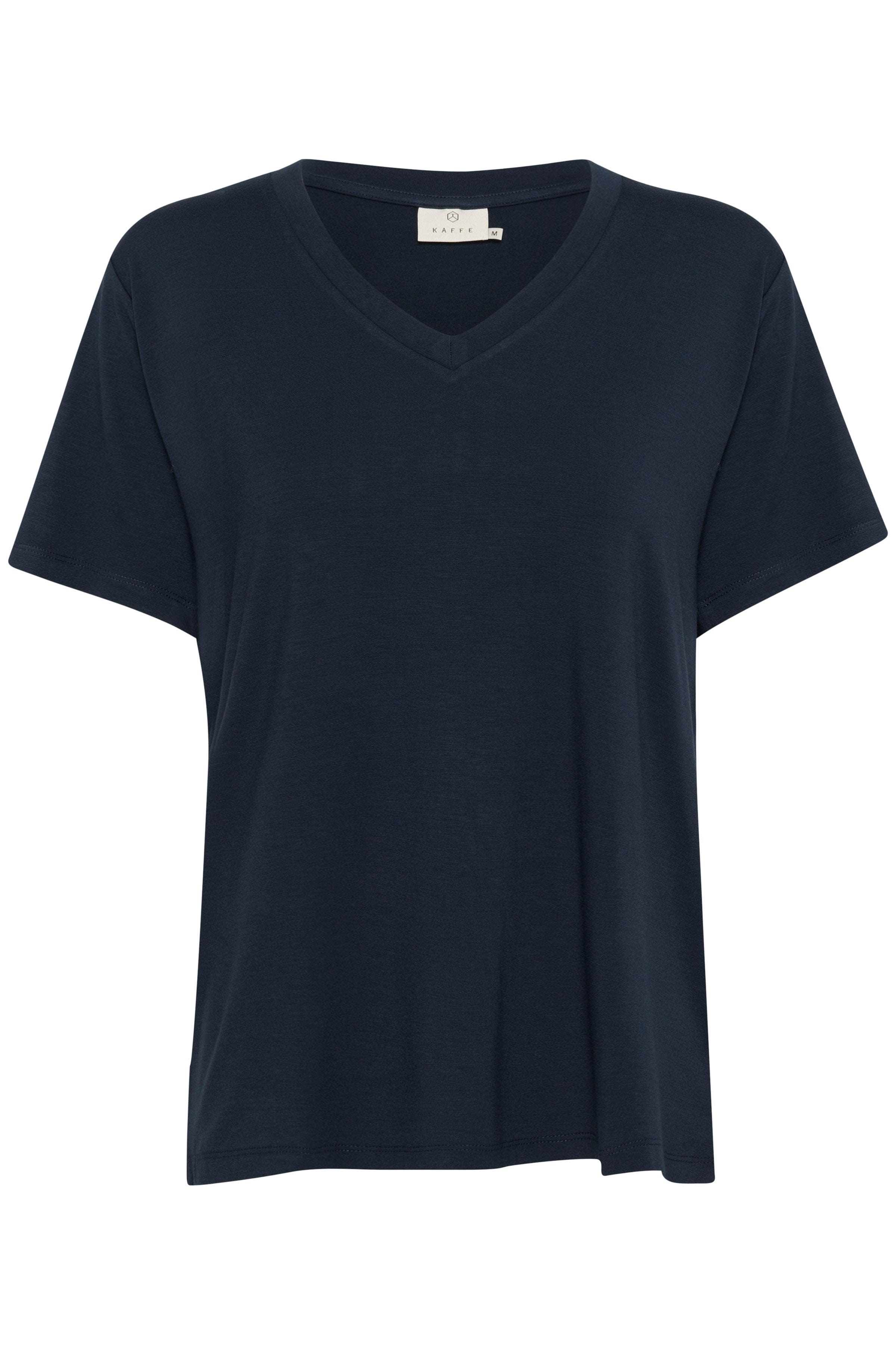 Kaffe Frida V-Neck T-Shirt - Midnight Marine