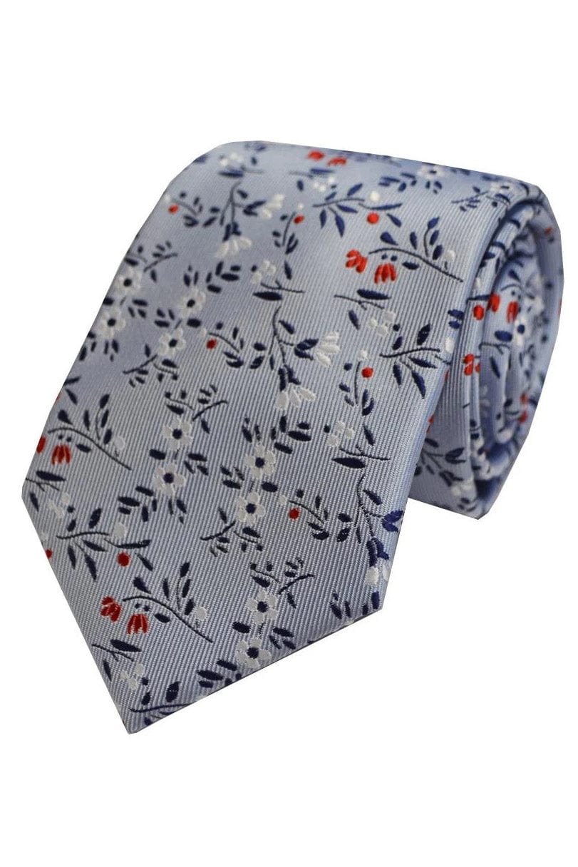 Lloyd Attree & Smith  Ditsy Floral Tie - Light Blue F1656_4_OS