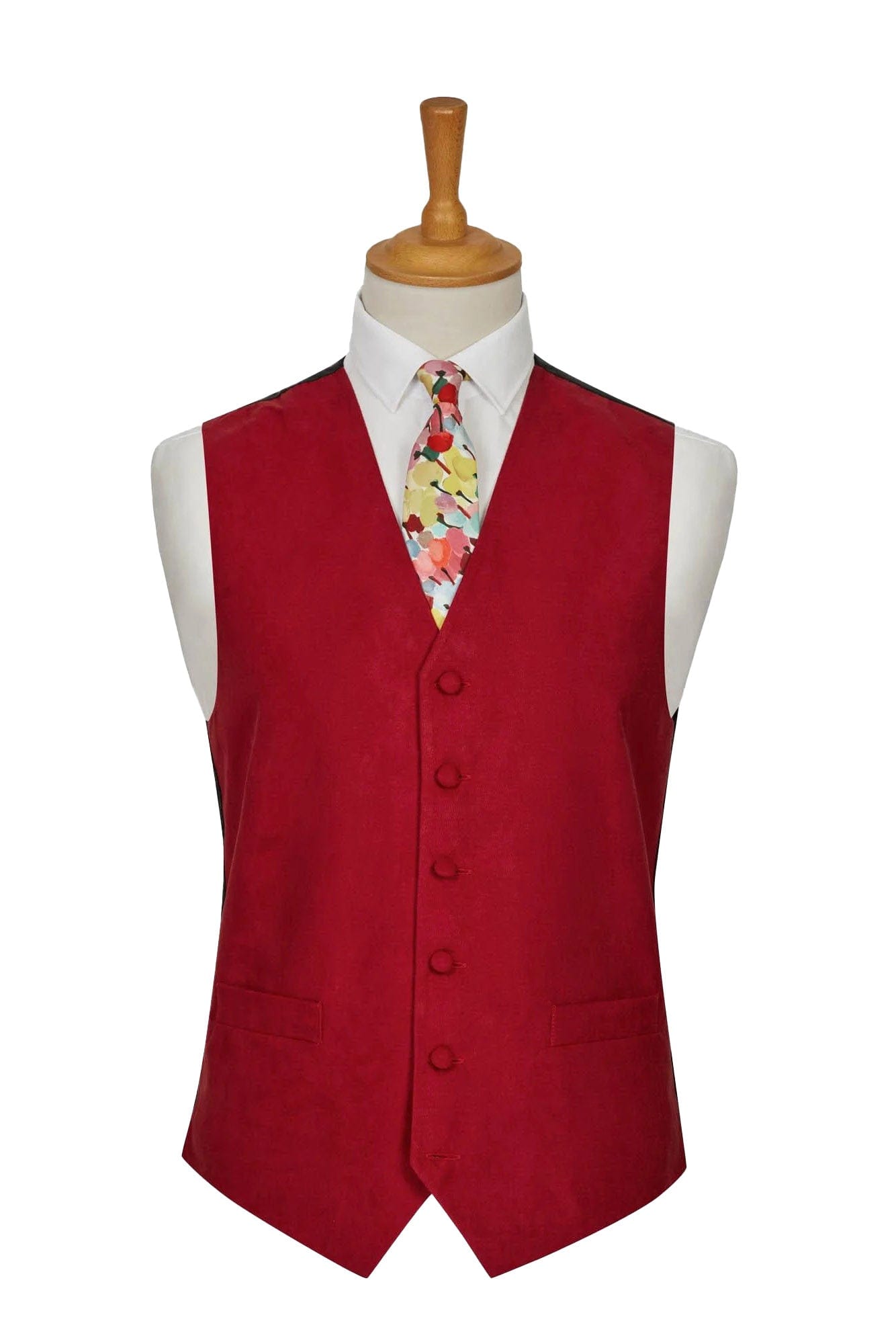 Lloyd Attree & Smith  Faux Suede Effect Waistcoat - Red