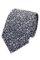 Lloyd Attree & Smith Micro Floral Tie - Navy/Silver F1917_1_OS