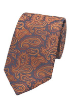 Lloyd Attree & Smith Paisley Tie - Copper/Navy F1765_8_OS